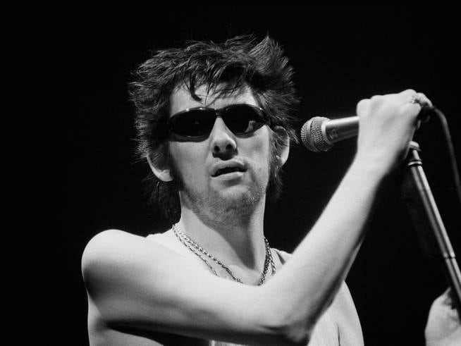 Shane MacGowan during a performance in Amsterdam, 1995.