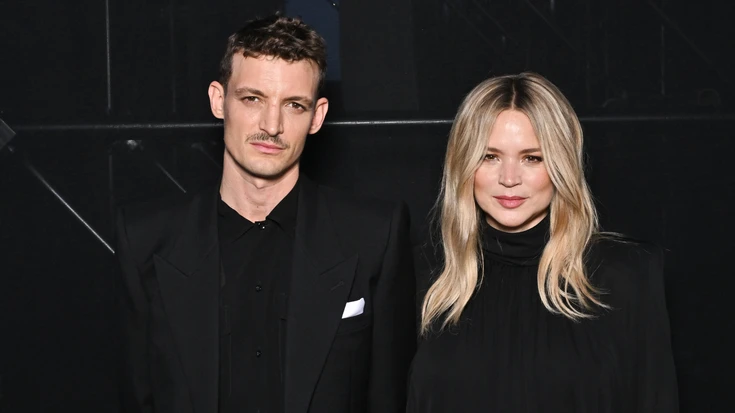 Virginie Efira and Niels Schneider at the Yves Saint Laurent fashion show in Paris, 2023