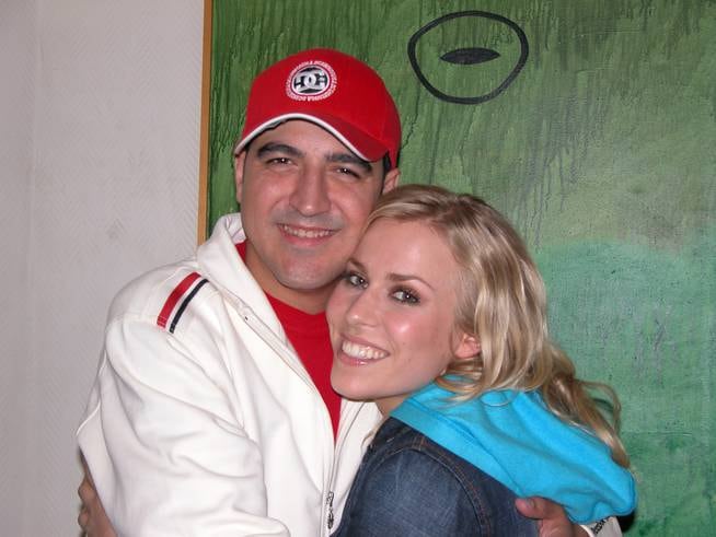 Tony Aguilar and Natasha Bedingfield when the singer visited Spain in 2004.