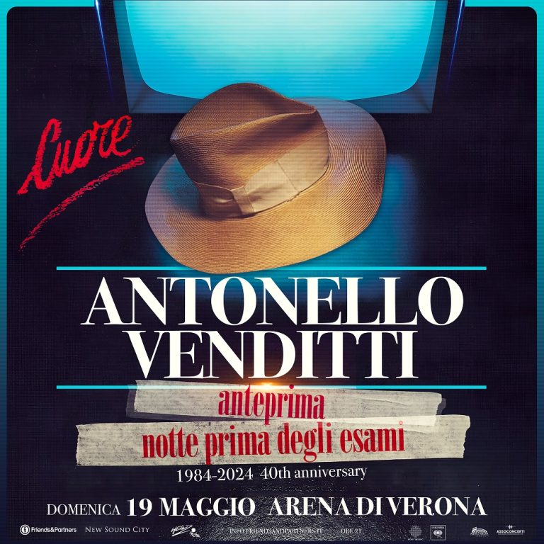 ANTONELLO VENDITTI in concert at the Arena to celebrate the fortieth anniversary of “Notte Prima degli Esami (Info and tickets)