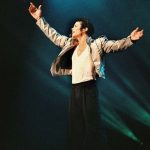 Michael Jackson in concert at Wembley Stadium in 1992