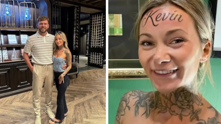 Her Boyfriend's Name Tattooed On Her Forehead