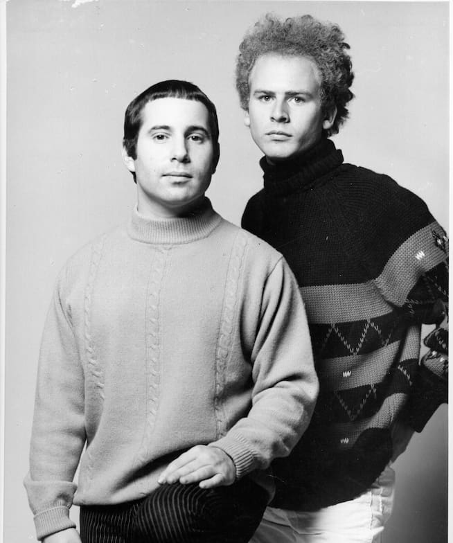 Paul Simon and Art Garfunkel at a Columbia Records publicity