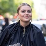 Louane at the Patou fashion show in Paris, in July 2023