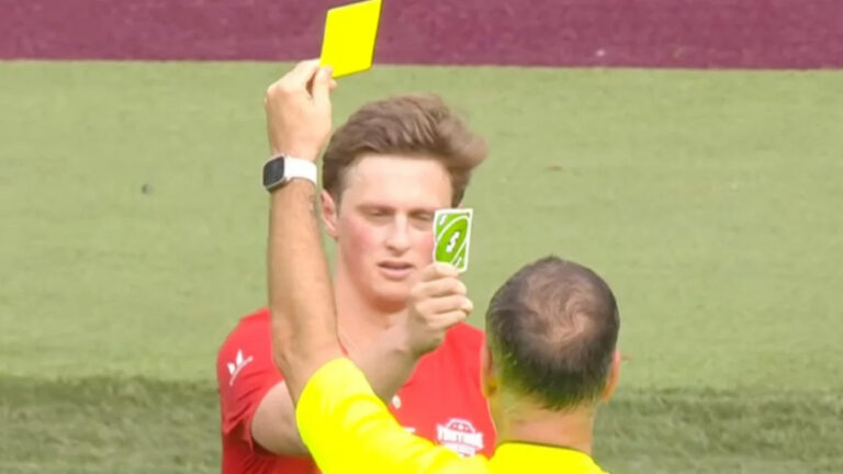 England: A Soccer Player Receives A Yellow Card And Pulls Out An Uno Card To Cancel The Penalty