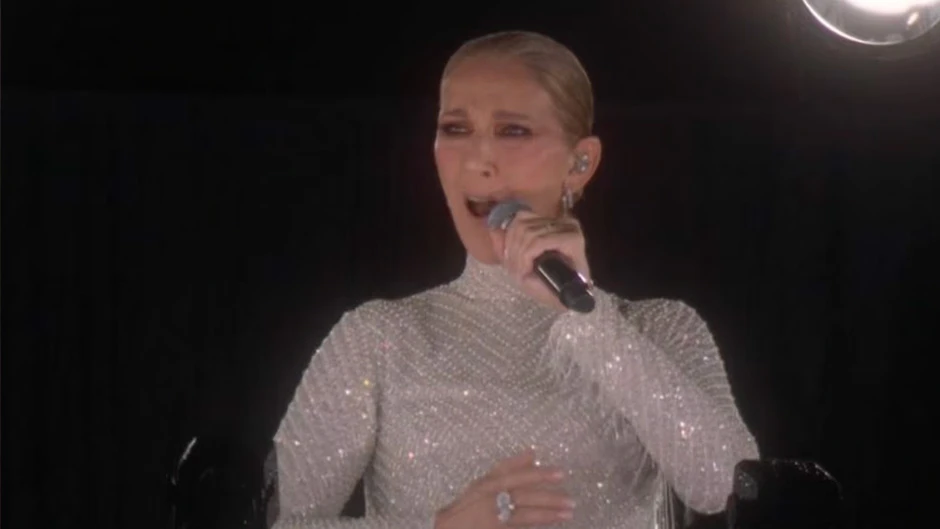 Celine Dion is moving she sings “Hymn to Love” at the opening ceremony