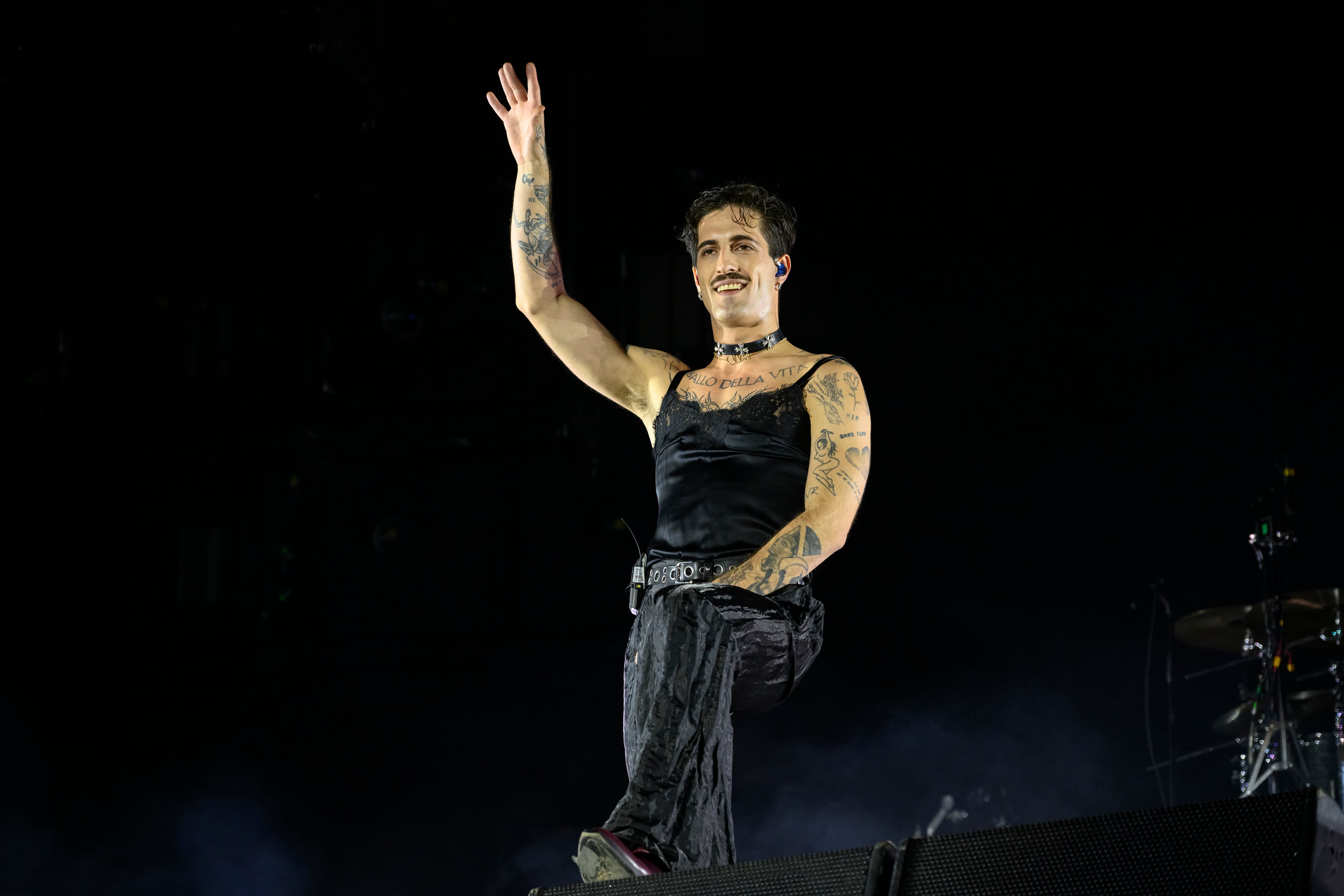 Damiano David at Måneskin's performance at the Rock en Seine Festival