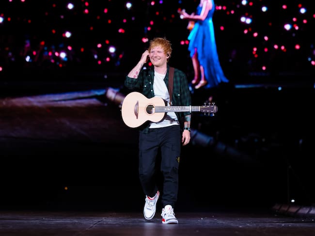 Ed Sheeran during Taylor Swift's concert at Wembley Stadium on August 15, 2024 in London